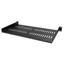 StarTech.com CABSHELFV1U 1U Server Rack Shelf - Universal Vented Rack Mount Cantilever Tray for 19" Network Equipment Rack & Cabinet - Heavy Duty Steel - Weight Capacity 44lb/20kg - 10" Deep Shelf, Black thumbnail 1