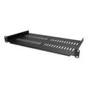 StarTech.com CABSHELFV1U 1U Server Rack Shelf - Universal Vented Rack Mount Cantilever Tray for 19" Network Equipment Rack & Cabinet - Heavy Duty Steel - Weight Capacity 44lb/20kg - 10" Deep Shelf, Black thumbnail 2