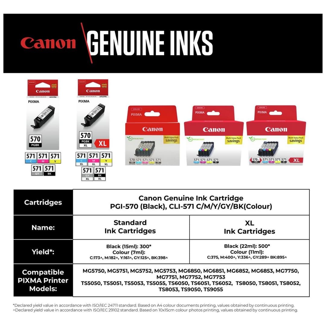 Canon CLI-571 Ink Cartridges - Black & Colour - Image 2