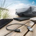 Hama USB-A to Lightning Charging Cable, Nylon, 0.2 m, Black thumbnail 2