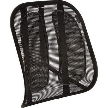 Fellowes Office Suites Mesh Back Support Ergonomic  Comfortable  Adjustable Strap  Ventilation  Tri-Tachment Structure - Strap Mount - 17.3  x 5.6  x 20.2  - Black - Image 3
