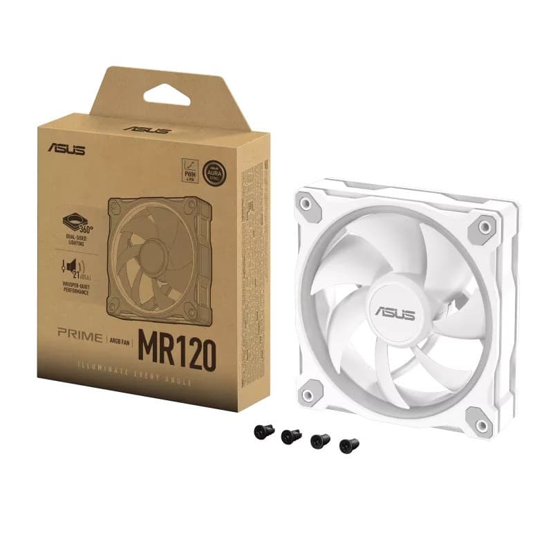 ASUS Prime MR120 ARGB 120mm PC Fan - White - Image 10