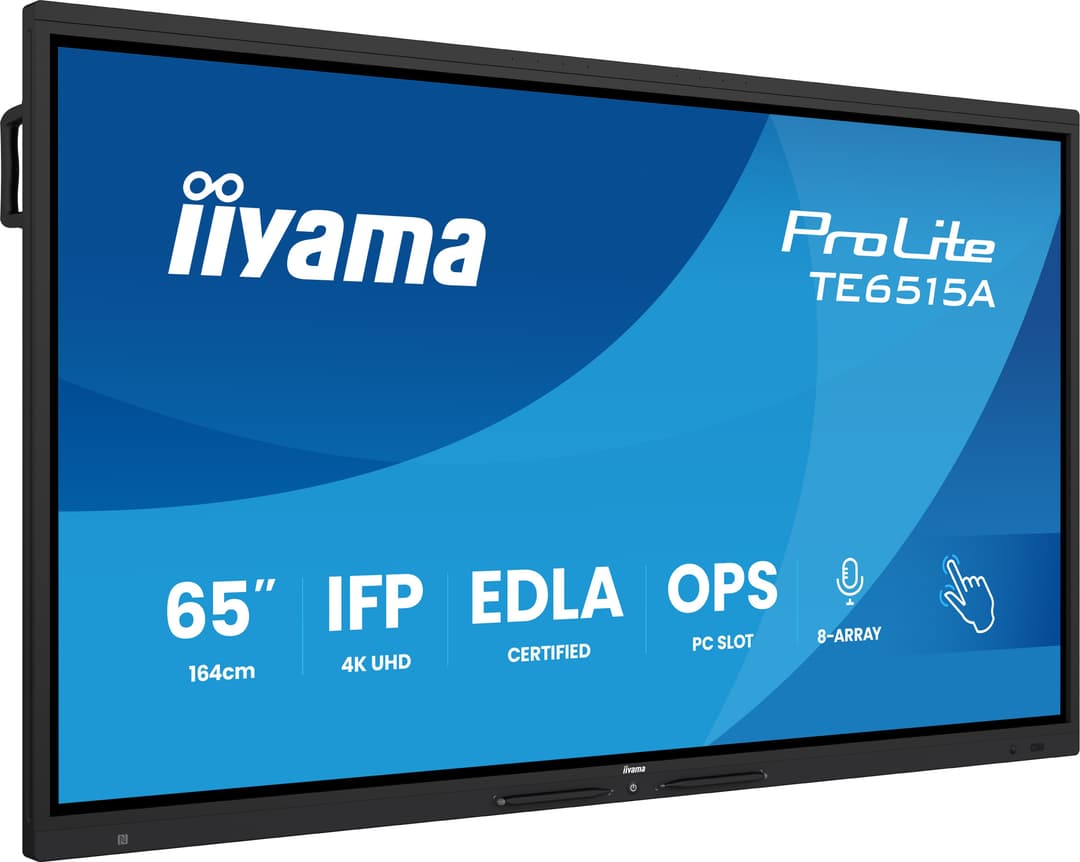 iiyama TE6515A-B2AG Signage Display Kiosk design 163.8 cm (64.5") Wi-Fi 550 cd/m² 4K Ultra HD Black Touchscreen Built-in processor Android 24/7 - Image 1