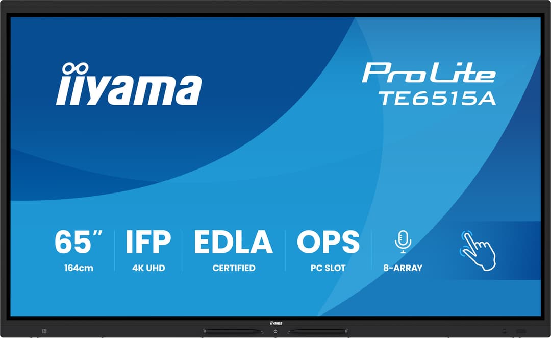 iiyama TE6515A-B2AG Signage Display Kiosk design 163.8 cm (64.5") Wi-Fi 550 cd/m² 4K Ultra HD Black Touchscreen Built-in processor Android 24/7 - Image 2