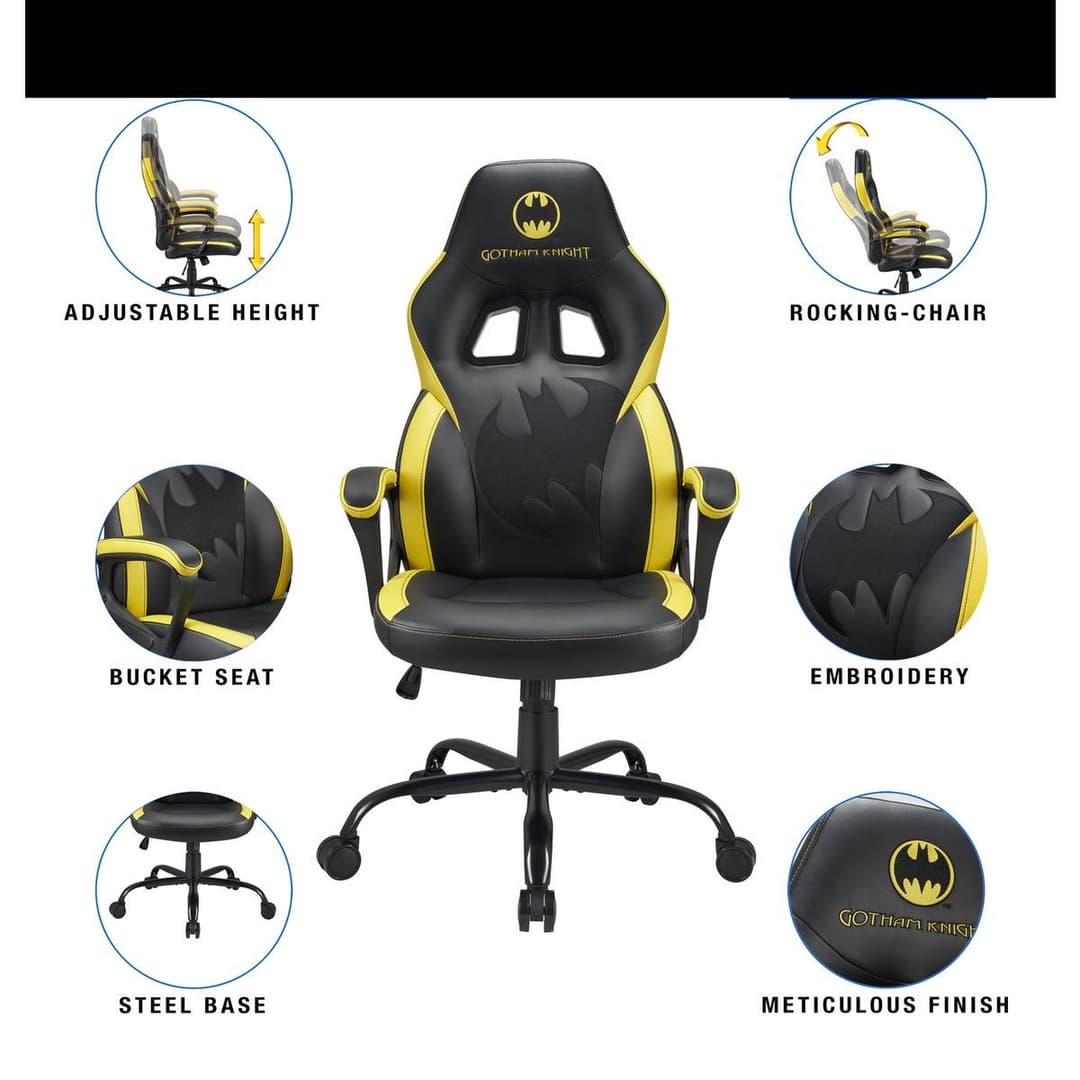 Subsonic Batman Original Gaming Chair - Black and Yellow - Image 7