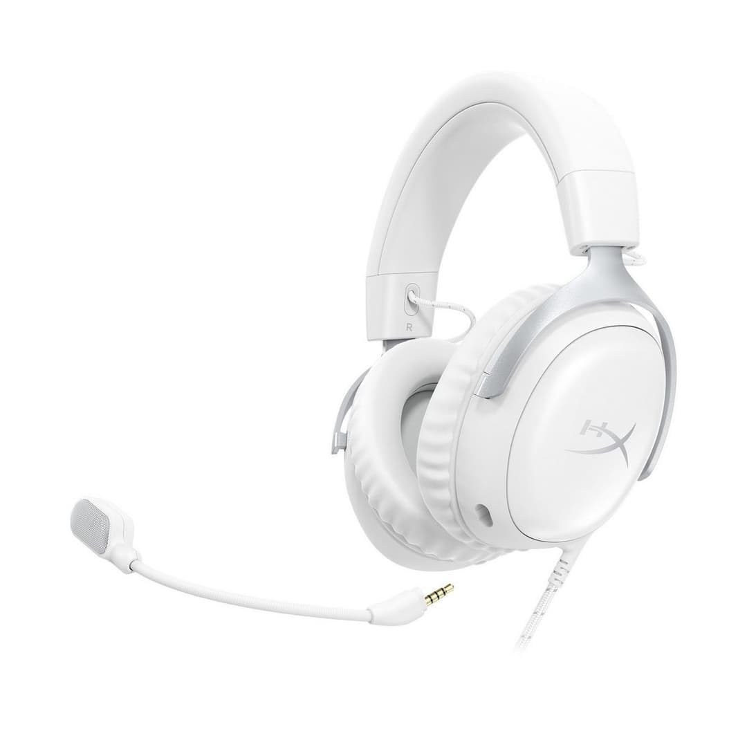 HyperX Cloud III Wired Gaming Headset, 3.5mm / USB-C / USB-A - White - Image 1