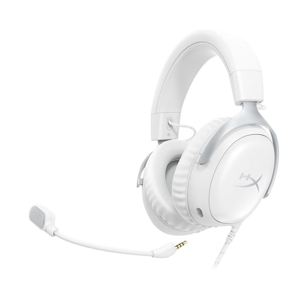 HyperX Cloud III Wired Gaming Headset, 3.5mm / USB-C / USB-A - White