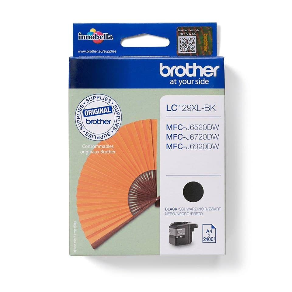 Brother LC129XLBK High Yield Black Ink Cartridge - 2,400 Pages
