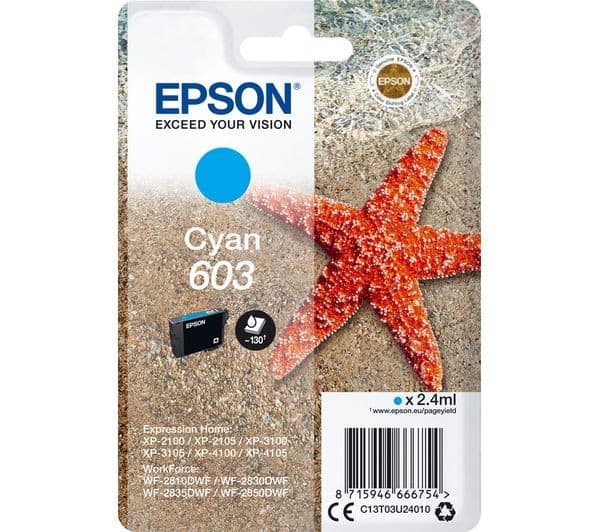 Epson 603 - cyan - original - ink cartridge