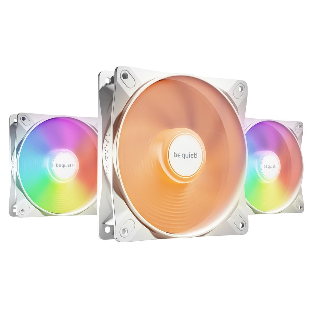 be quiet! Light Wings LX 120mm ARGB PWM Case Fan - White Triple Pack - Image 1