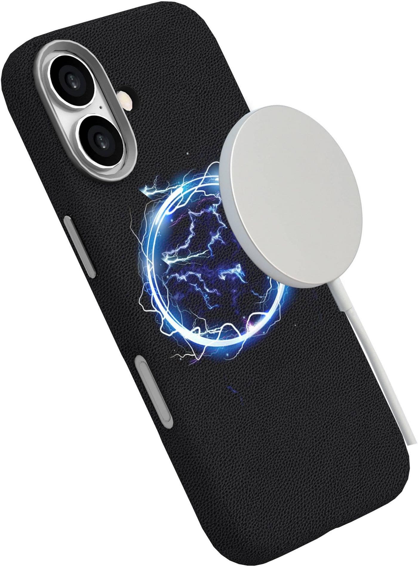 eSTUFF INFINITE (GRS) VENICE iPhone 17 Magnetic Leather Cover - Black