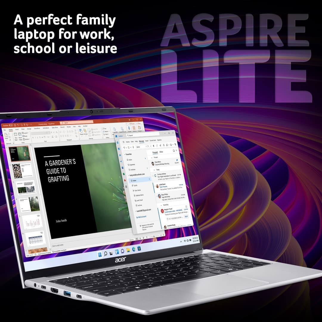 Acer Aspire Lite AL14-32P-333W Core 3 N355 8GB RAM 256GB SSD 14" WUXGA Win11 Laptop - Image 3