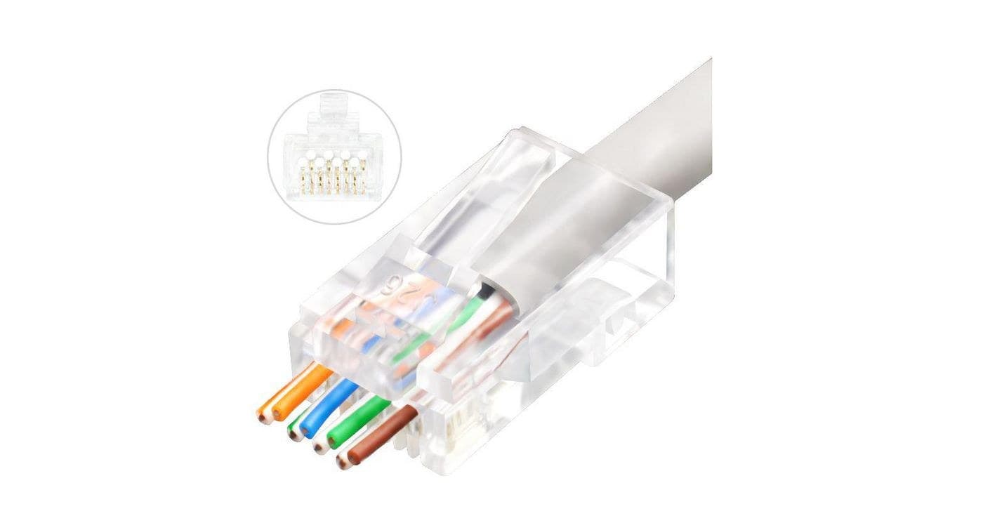 Microconnect Modular EZ Plug RJ45 8P8C CAT6 Unshielded - 50 Pack (KON505-50EZ)