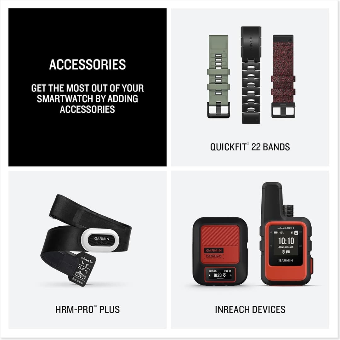 Garmin Instinct 3 Tactical Edition Solar Smartwatch 45mm Black - Image 6