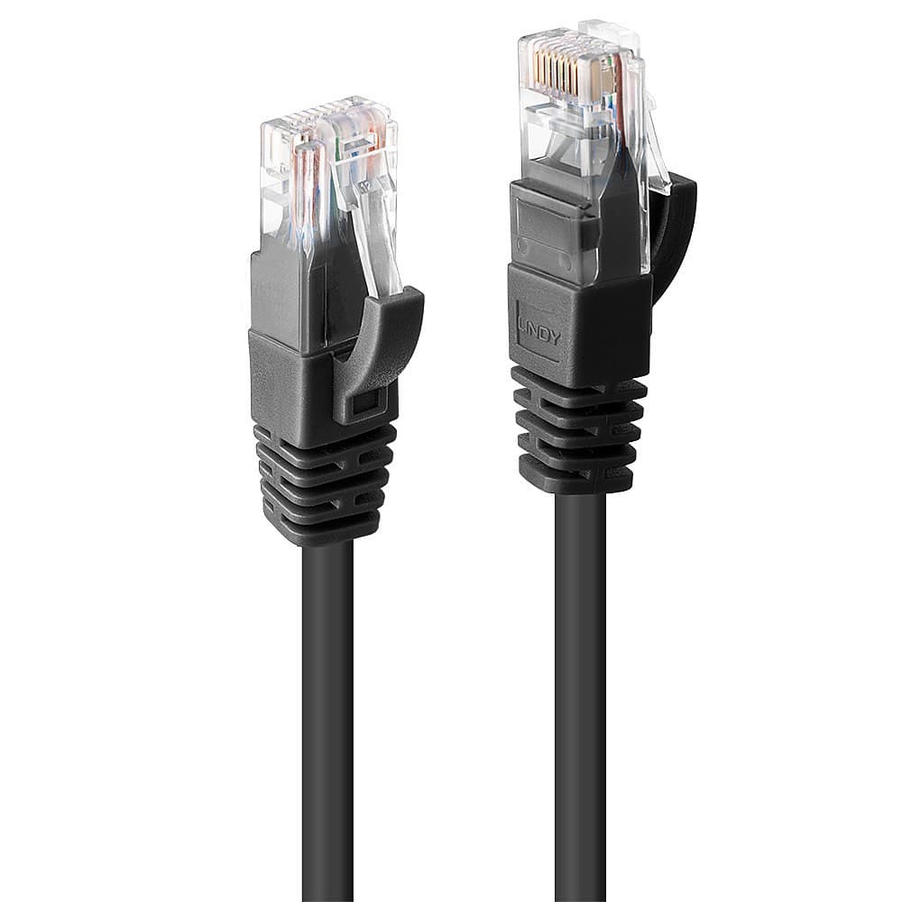 Lindy 2m Cat.6 U/UTP Network Cable, Black - Image 1