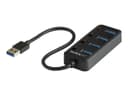 StarTech HB30A4AIB 4-Port USB 3.0 Hub USB-A 5Gbps Bus-Powered with Individual On/Off Switches 25cm Attached Cable Black thumbnail 1