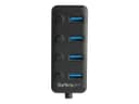 StarTech HB30A4AIB 4-Port USB 3.0 Hub USB-A 5Gbps Bus-Powered with Individual On/Off Switches 25cm Attached Cable Black thumbnail 5