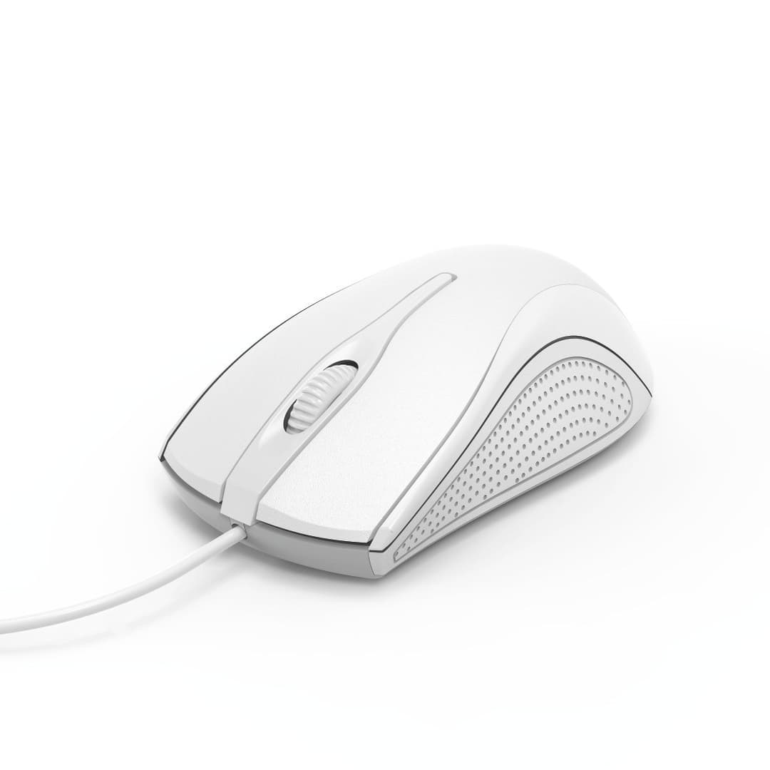 Hama MC-200 Wired Optical Mouse, 3 Buttons, 1200 DPI, USB-A - White - Image 1