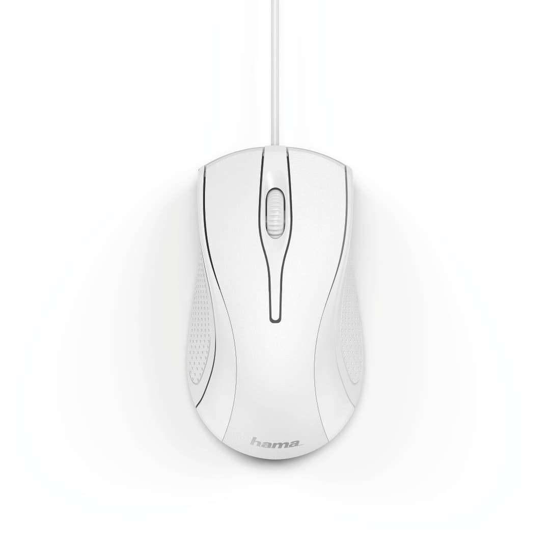 Hama MC-200 Wired Optical Mouse, 3 Buttons, 1200 DPI, USB-A - White - Image 2