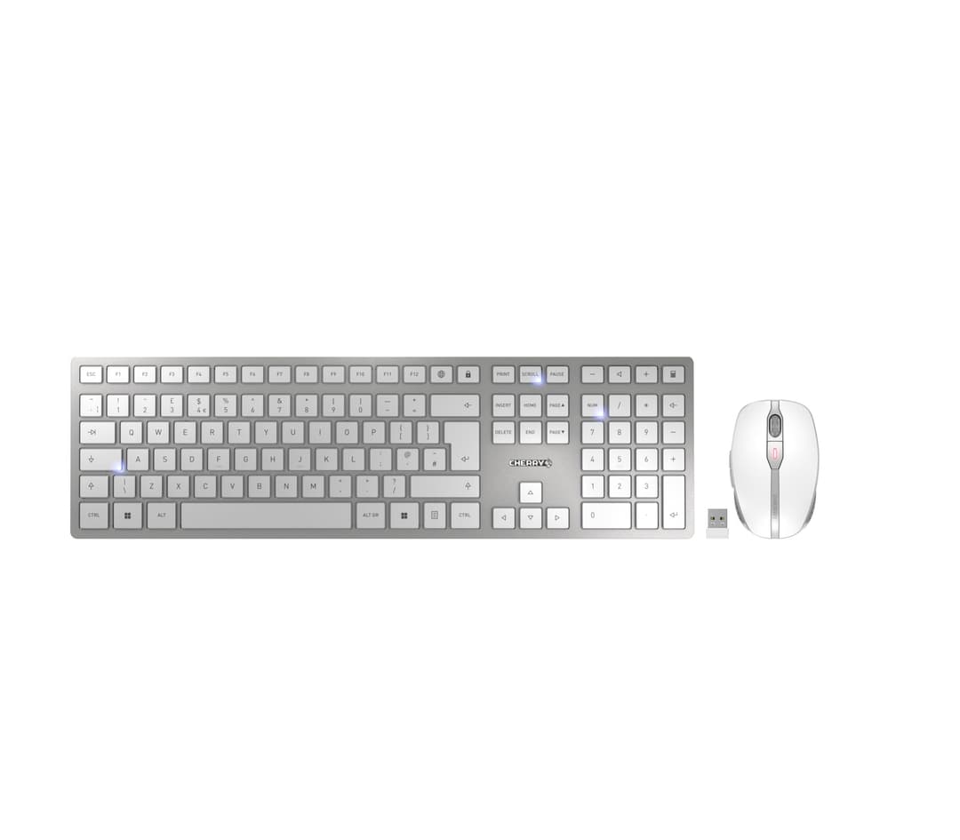 CHERRY DW 9100 Slim Wireless Desktop Set - Silver/White - Image 1