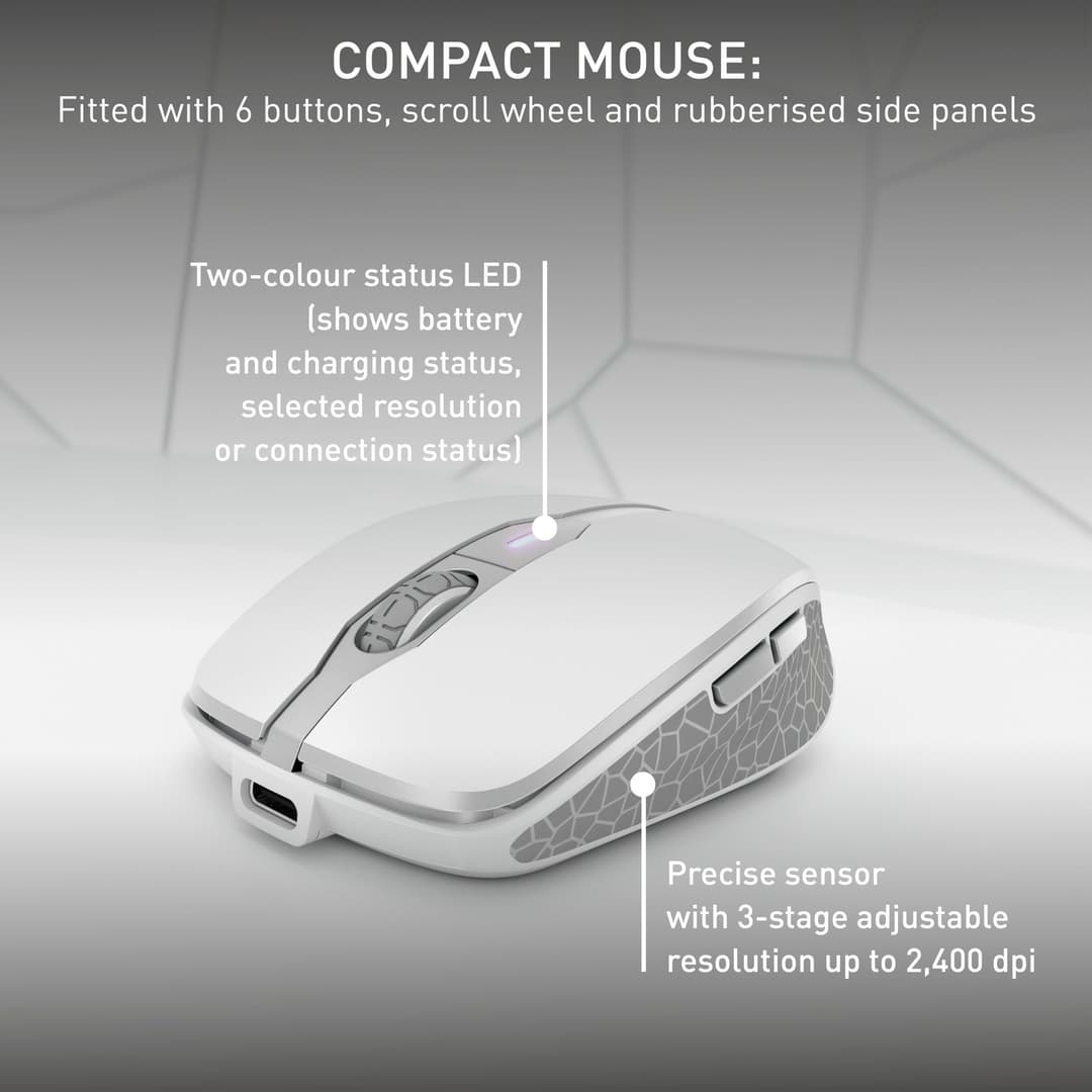 CHERRY DW 9100 Slim Wireless Desktop Set - Silver/White - Image 6