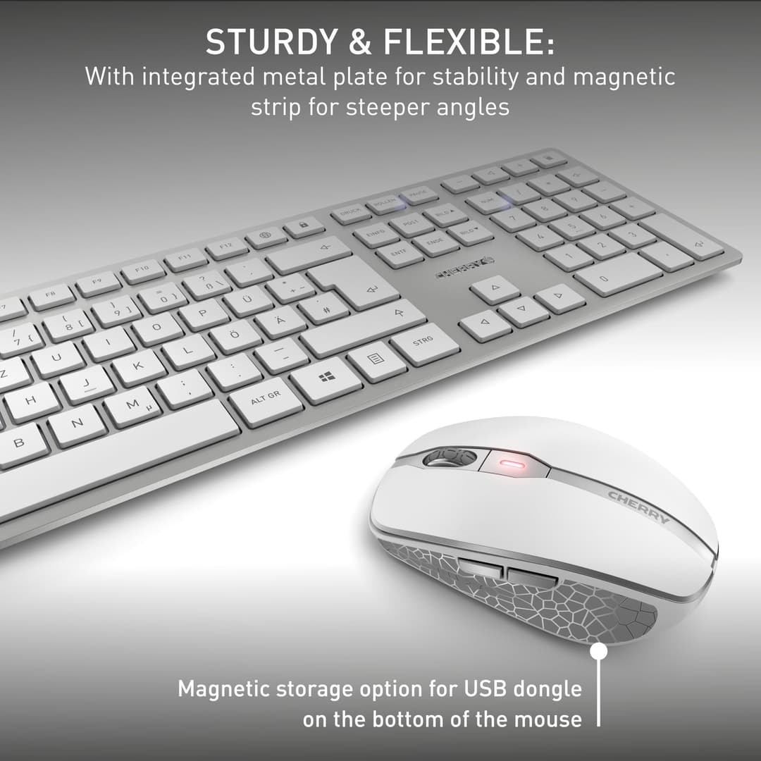 CHERRY DW 9100 Slim Wireless Desktop Set - Silver/White - Image 7