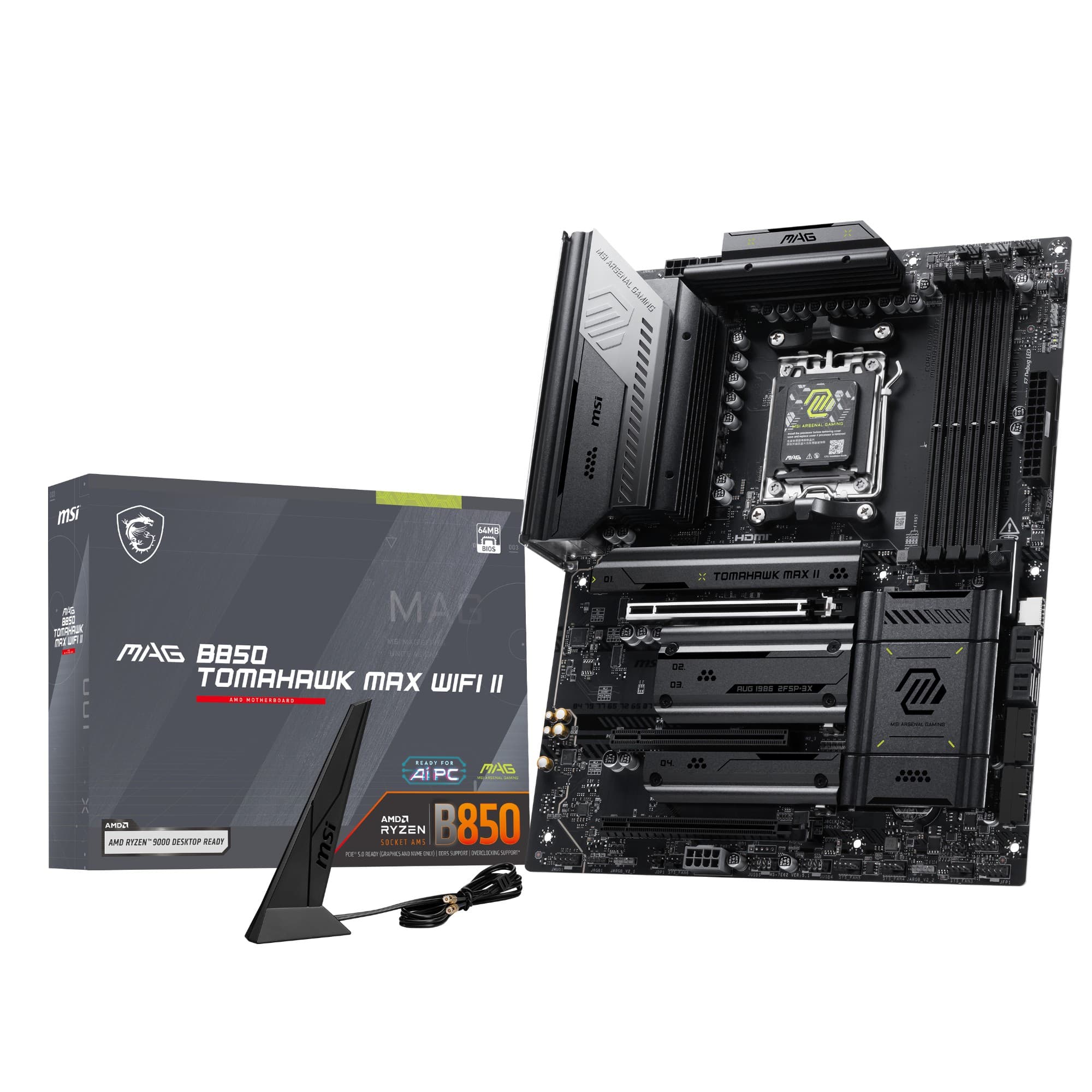MSI MAG B850 TOMAHAWK MAX WIFI II DDR5 Socket AM5 ATX motherboard