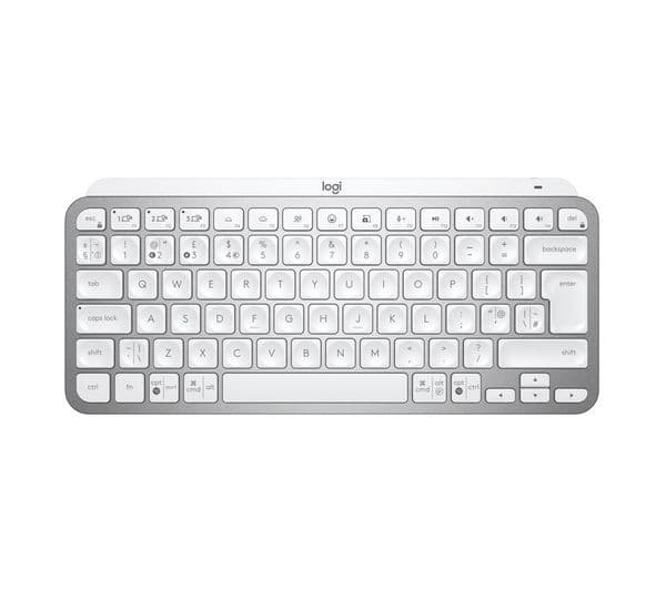 Logitech MX Keys Mini Wireless Illuminated Keyboard - Pale Grey, UK Layout - Image 1