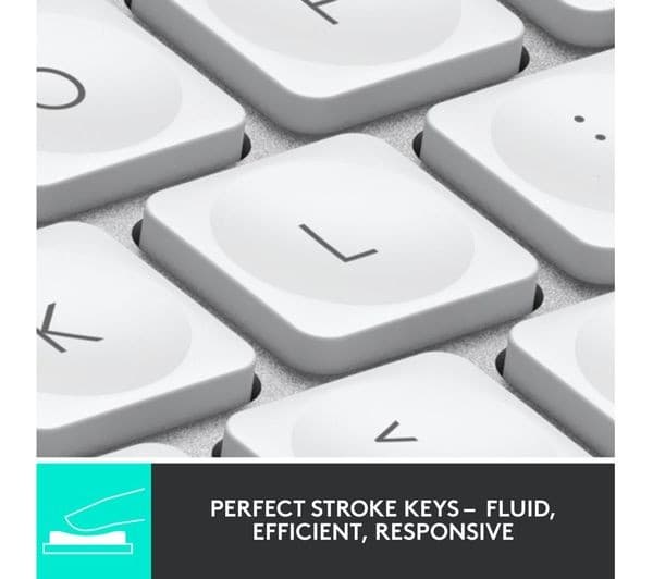 Logitech MX Keys Mini Wireless Illuminated Keyboard - Pale Grey, UK Layout - Image 2