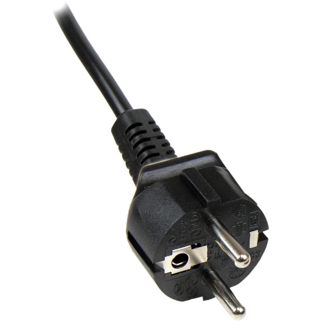 StarTech.com 1m (3ft) Laptop Power Cord, EU Schuko to C5, 2.5A 250V, 18AWG, Notebook / Laptop Replacement AC Cord, Power Brick Cord, Laptop Charger Cable, Clover Leaf/Mickey Mouse Power Cord - Image 2
