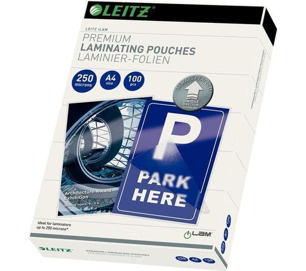 LEITZ iLAM Gloss Laminating Pouches A4 250 Micron - Pack of 100