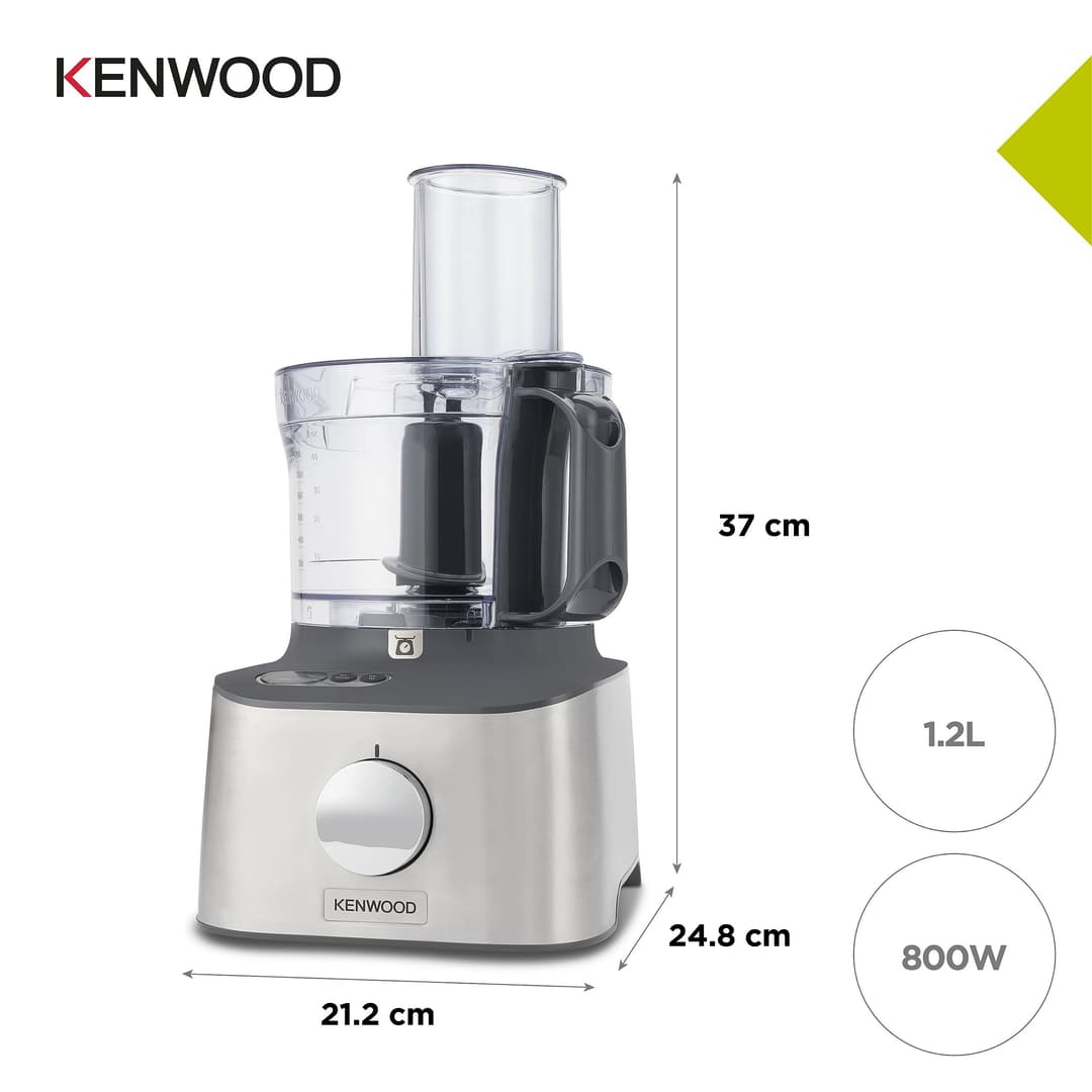 Kenwood Multipro Compact+ FDM312 SS 5-in-1 Compact Food Processor with Digital Weighing 800W 2.1L - Stainless Steel - Image 5