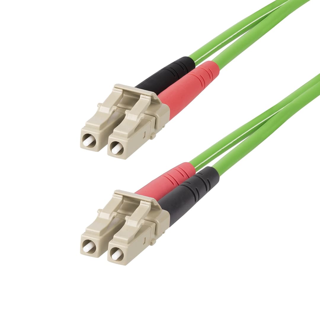 StarTech.com 5m (16.4ft) LC to LC (UPC) OM5 Multimode Fiber Optic Cable, 50/125µm Duplex LOMMF Zipcord, VCSEL, 40G/100G, LSZH Fiber Jumper Cord - Image 1