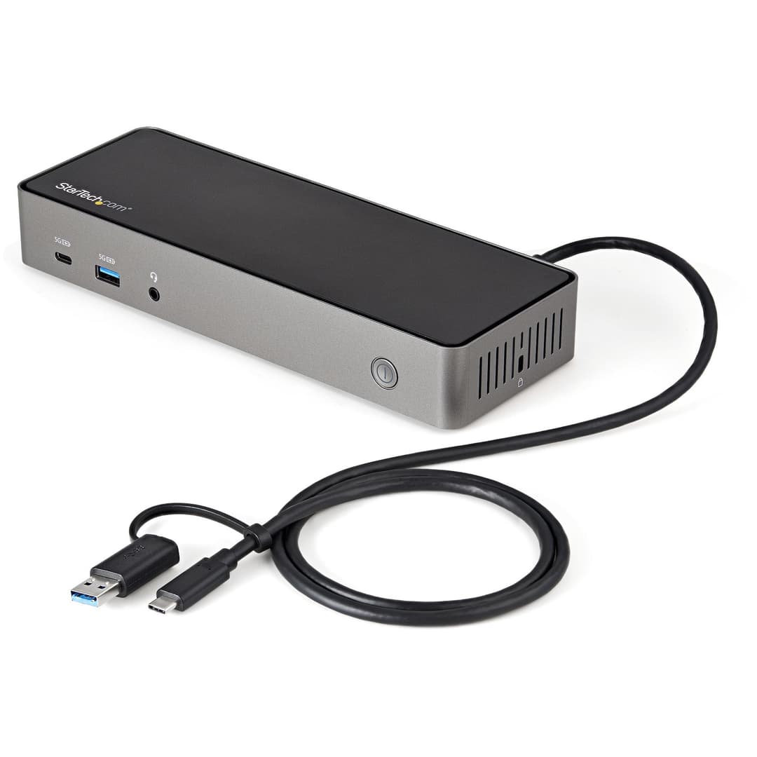 StarTech.com USB-C & USB-A Dock - Hybrid Universal Triple Monitor Laptop Docking Station DisplayPort & HDMI 4K 60Hz - 85W Power Delivery, 6x USB Hub, GbE, Audio - USB 3.1 Gen 2 10Gbps - TAA - Image 4