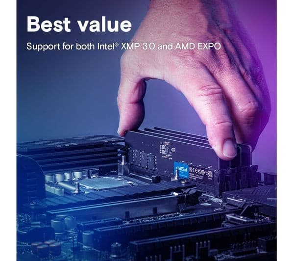 CRUCIAL DDR5 4800 MHz CL40 PC RAM - 32 GB (1 x 32 GB) (CT32G48C40U5) - Image 4