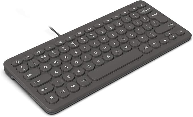 ZAGG Connect 12-Inch Compact Wired Lightning Keyboard, UK Layout, For macOS & iOS – Charcoal