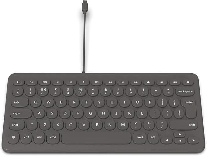 ZAGG Connect 12-Inch Compact Wired Lightning Keyboard, UK Layout, For macOS & iOS – Charcoal - Image 2