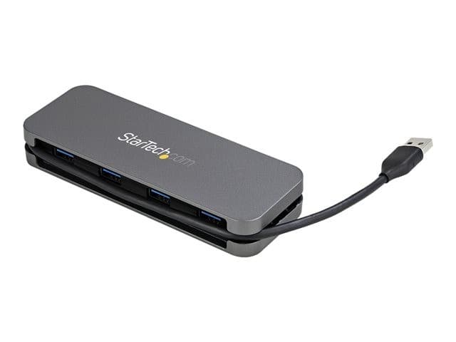 StarTech.com 4 Port USB 3.0 Hub, 4x USB-A, 5Gbps Laptop/Desktop USB Type-A Hub, USB Bus Powered, 11" Long Cable with Cable Management (HB30AM4AB) - hub - 4 ports - Image 3