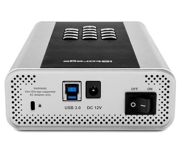 iStorage diskAshur DT2 1TB 256-bit Hardware-Encrypted External Hard Drive - Graphite - Image 3