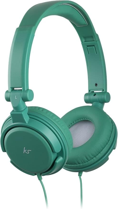 KitSound iD Audio Over-Ear Headphones with Mic, Multifunction Button, Compatible with iPhone, Android, Tablets and MP3 Devices, Green - Image 1
