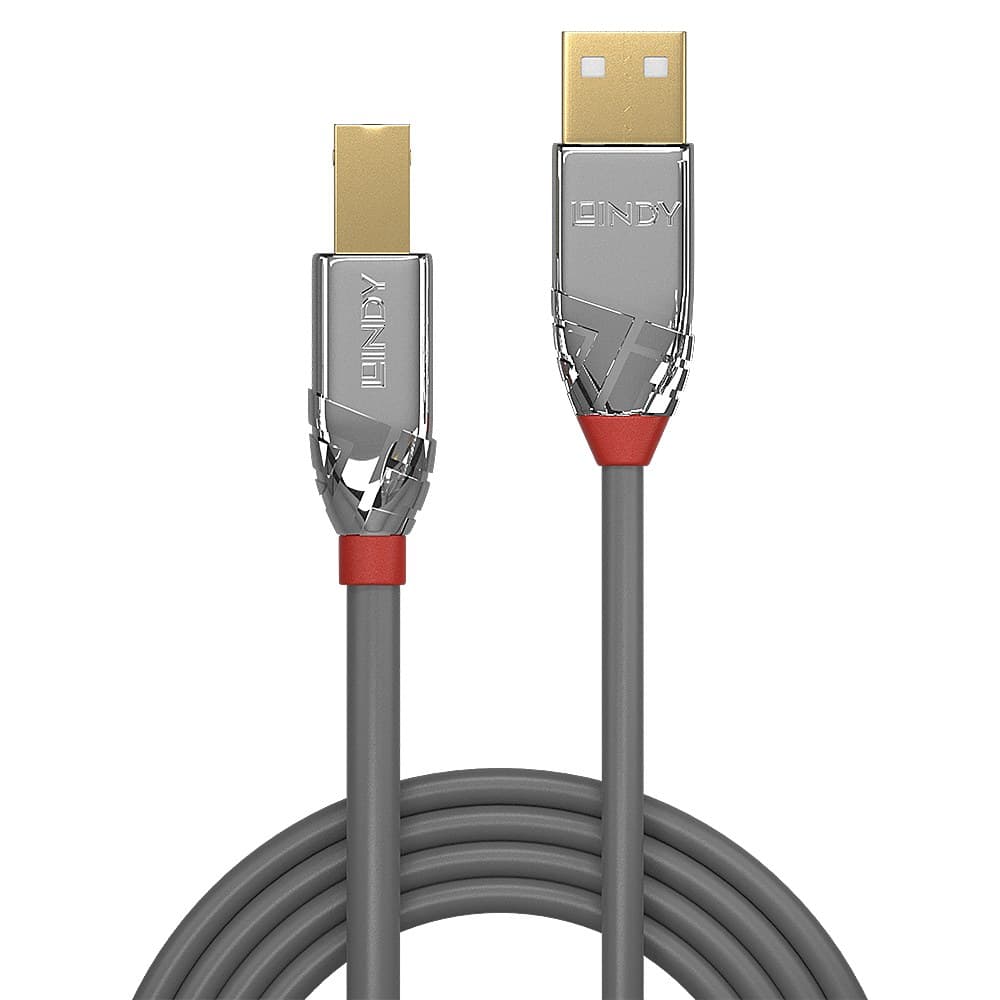Lindy 1m USB 2.0 Type A to B Cable, Cromo Line - Image 2