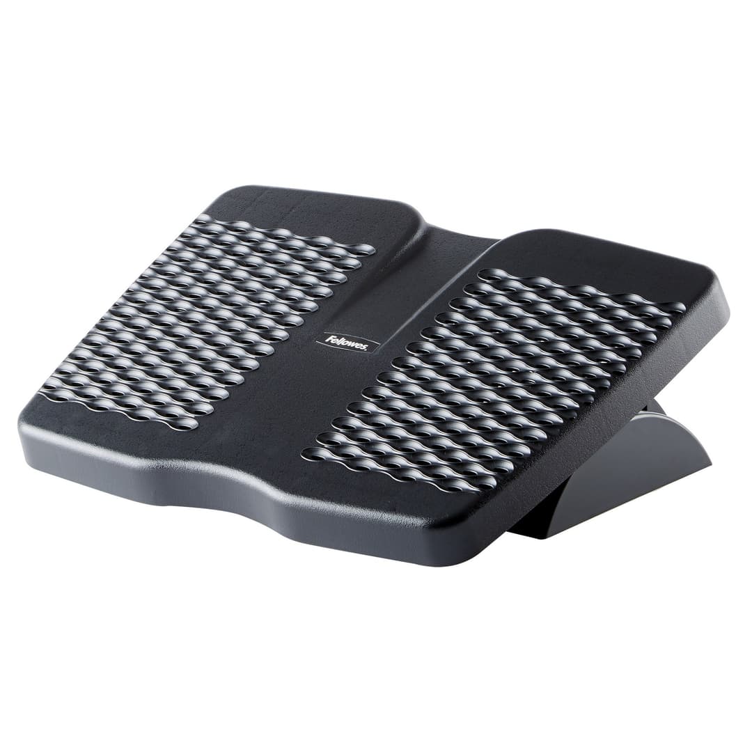 Fellowes Foot Rest Under Desk - Refresh Foot Support Ergonomic Foot Rest with 2 Height Adjustments & Massage Surface - Foot Rest Stool for Office & Home - Black - Image 1