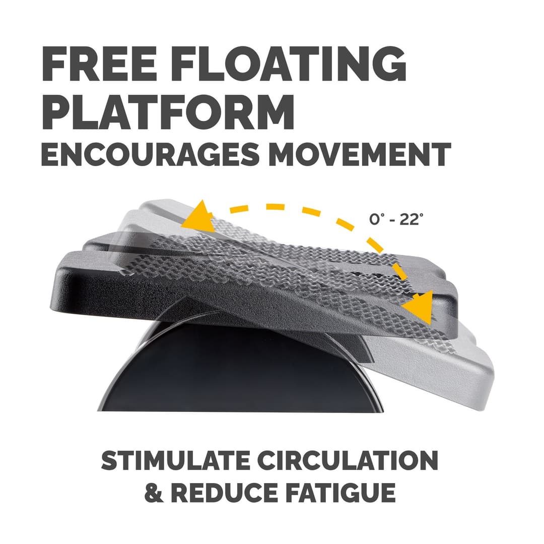 Fellowes Foot Rest Under Desk - Refresh Foot Support Ergonomic Foot Rest with 2 Height Adjustments & Massage Surface - Foot Rest Stool for Office & Home - Black - Image 4