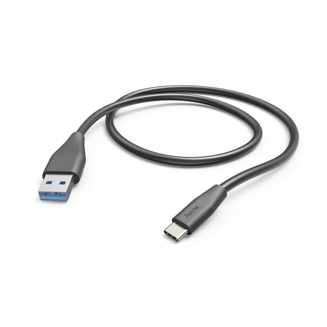 Hama USB 2.0 USB-A to USB-C Charging Cable 480 Mbit/s (00201595) - 1.5 m, Black - Image 1