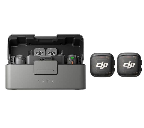 DJI Mic 3 (2 TX + 1 RX + Charging Case) Wireless Microphone Kit - Black - Image 1