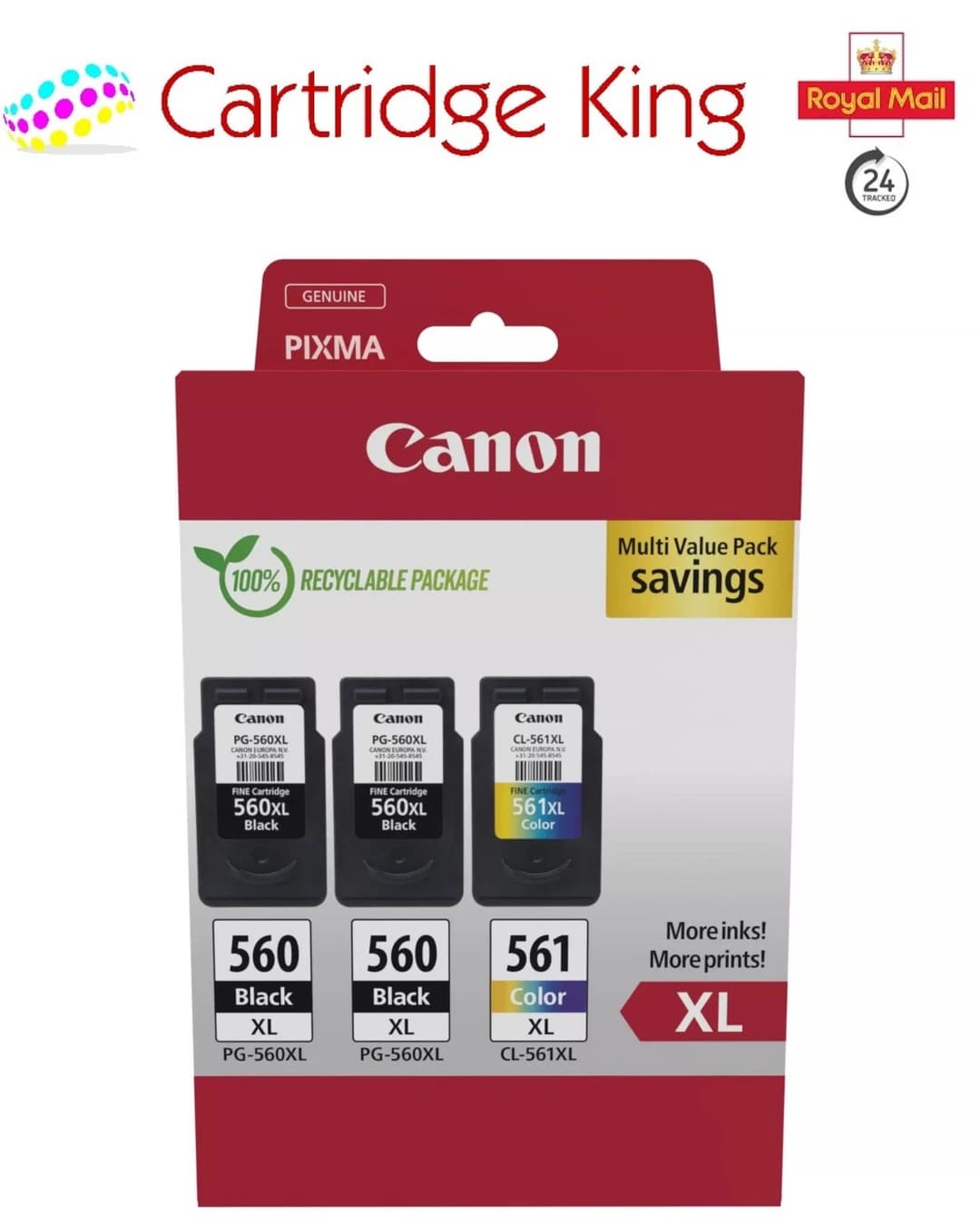 Canon PG-560XL x2 & CL-561XL High Yield Black & Colour Ink Cartridge Multipack - Image 1