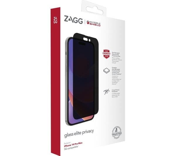 ZAGG Invisible Shield Glass Elite Privacy iPhone 14 Pro Max Screen Protector - Clear - Image 6