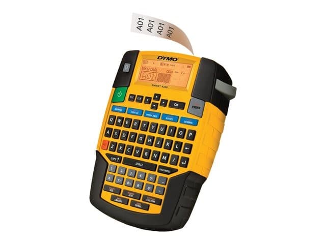 DYMO Rhino 4200 Kit - labelmaker - B/W - thermal transfer - with Carry Case, 12 mm White Vinyl Tape, Li-Ion Battery & AC Adapter - Image 4