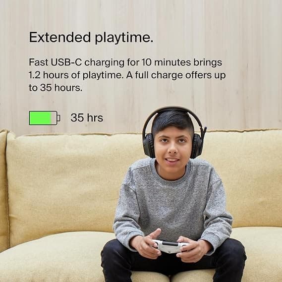 Belkin SoundForm Inspire Wireless Kids Over-Ear Headphones with Microphone - Black - Image 2