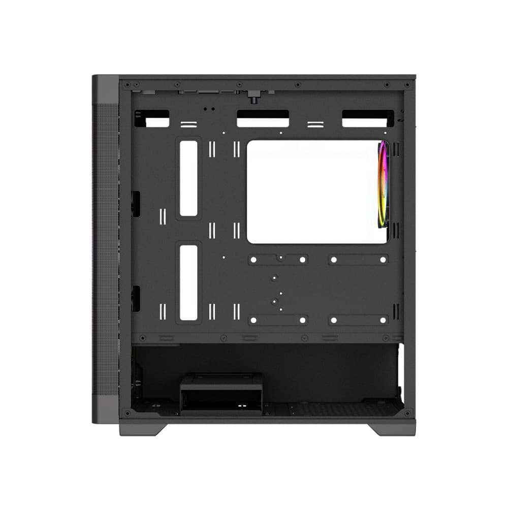 Vida Zephyr V2 Micro-ATX ARGB Tempered Glass Gaming PC Case with 4 x 120mm ARGB Fans - Black - Image 4